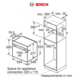 Bosch HSG7361B1 71公升 嵌入式蒸焗爐 (黑色玻璃)